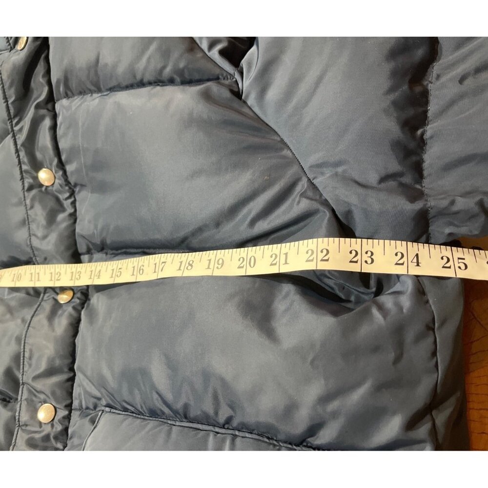 Kentfield Vintage Down Puffer Coat Navy Blue Quilted L Nylon Insulated Jacket - Picture 3 of 10